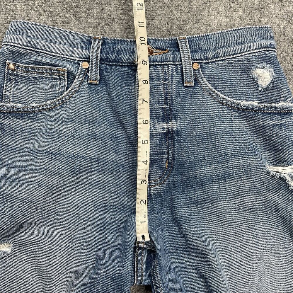 Ariat Real Denim Shorts Womens 26 Ultra High Rise Jazmine Button Fly Distressed - Picture 9 of 11